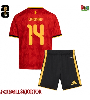 Belgien Dodi Lukebakio #14 Hemmakläder Barn VM 2026 Kortärmad (+ Korta byxor)